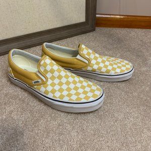 Vans Yellow Checkered Slip-Ons